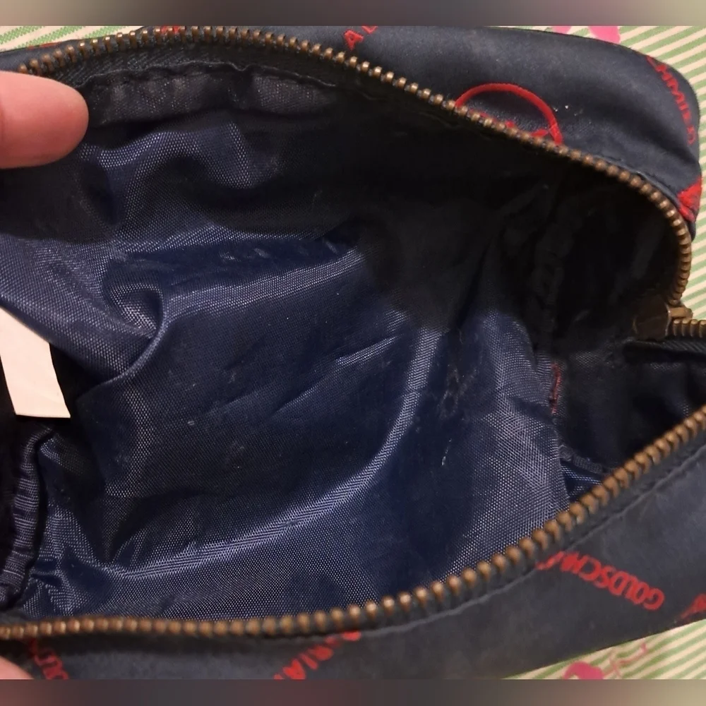 Adriano Goldshhmied AG Navy Signature Cosmetic Makeup Toiletry Travel Pouch Bag